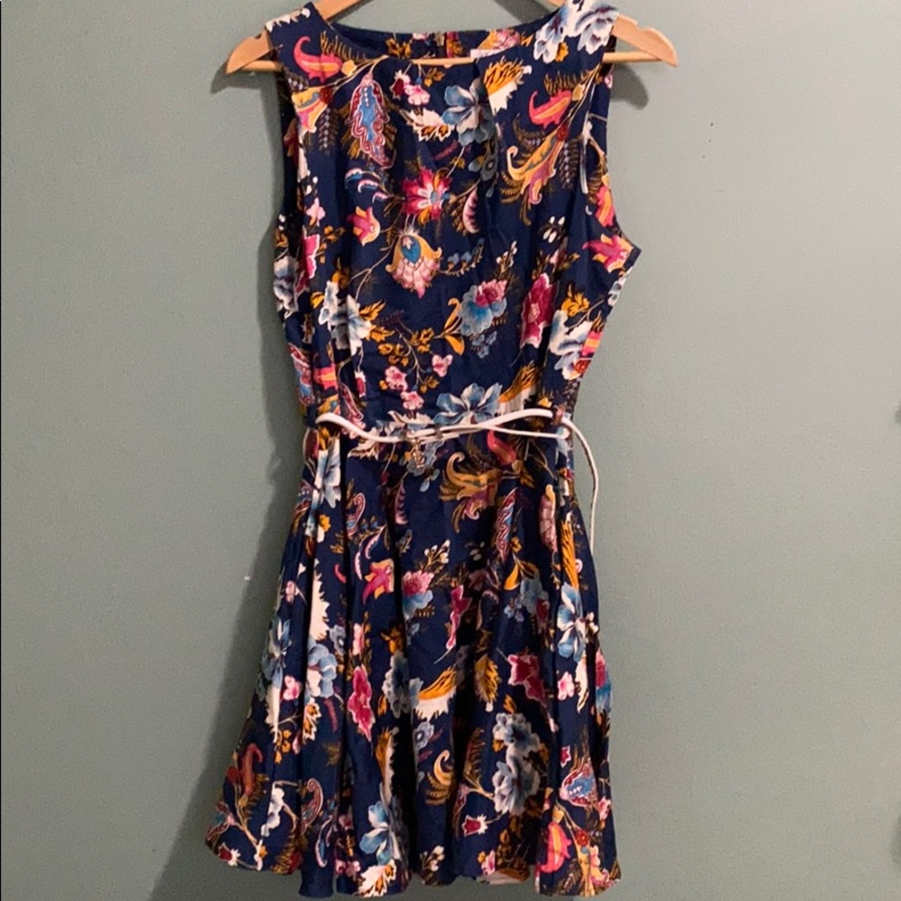 Luck Be A Lady Dress in Blue Paisley